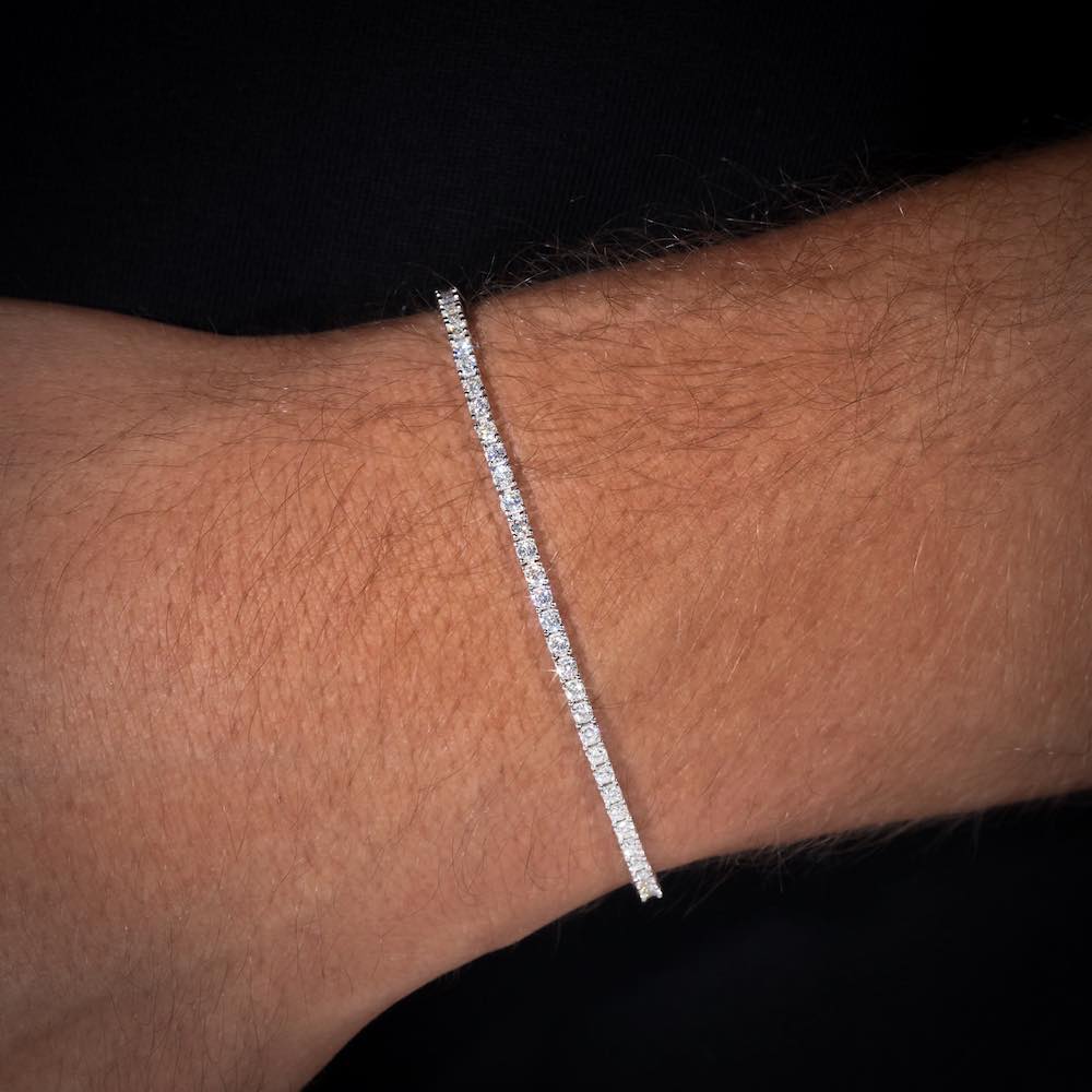 2MM Moissanite Tennis Bracelet 14K Gold